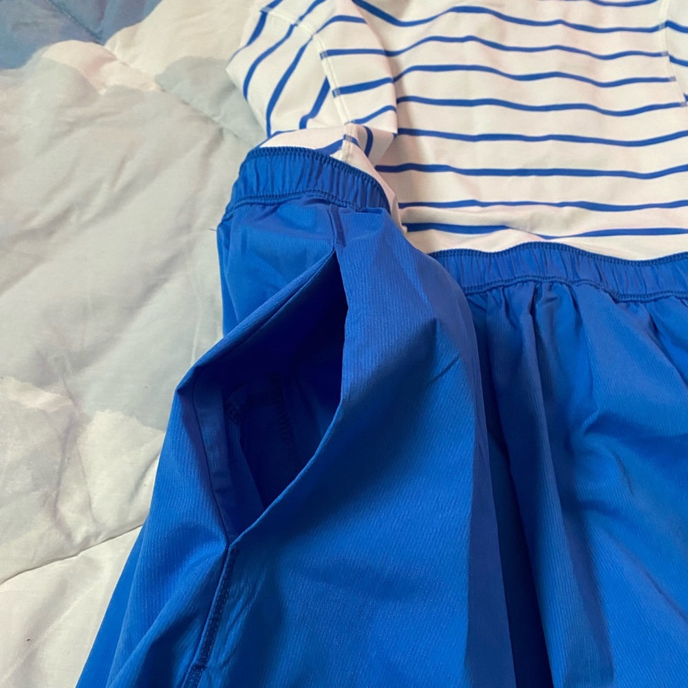 RARE Lululemon club dress deauville stripe pipe dream blue/white - Picture 5 of 15